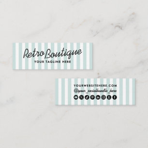 Retro Coastal Striped Mini Business Cards
