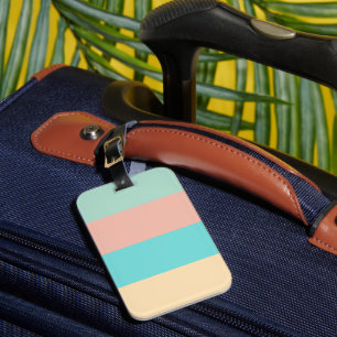 Retro Coastal Stripes Luggage Tag