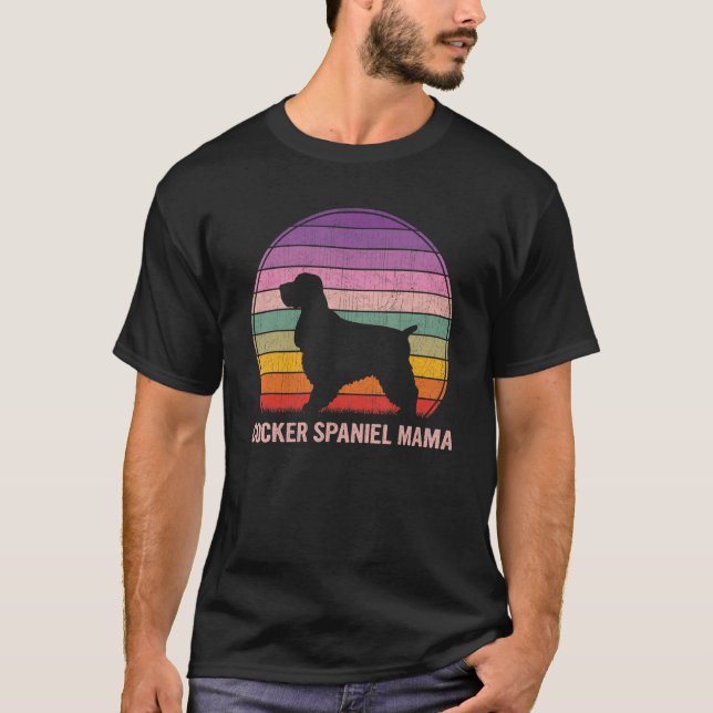 Retro Cocker Spaniel Mama Graphic  Cocker Spaniel T-Shirt (Front)