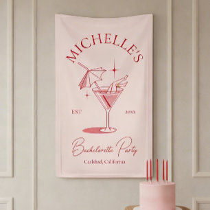 Retro Cocktail Bachelorette Party Banner