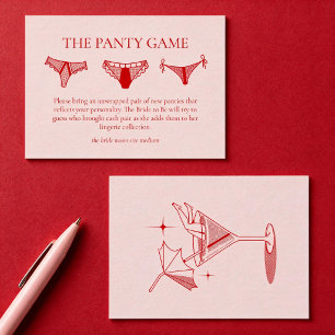 Retro Cocktail Bachelorette Party Panty Game Enclosure Card