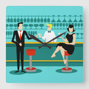 Retro Cocktail Lounge Acrylic Wall Clock