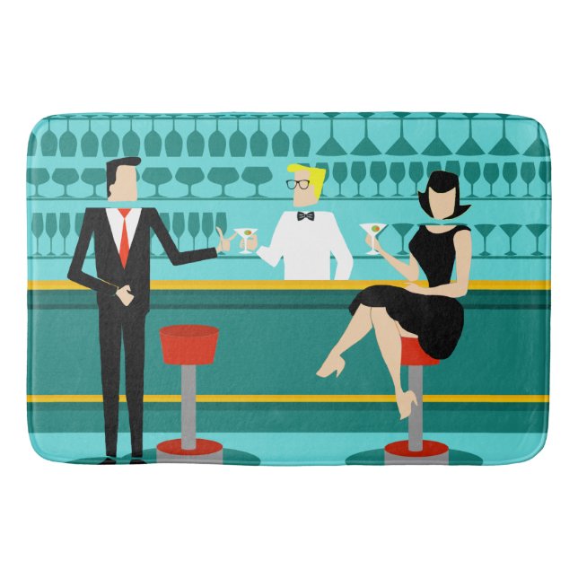 Retro Cocktail Lounge Bath Mat (Front)