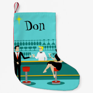Retro Cocktail Lounge Christmas Stocking
