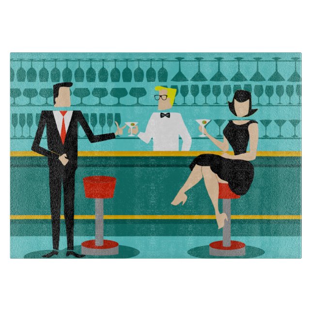 Retro Cocktail Lounge Cutting Board (Front)