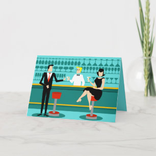 Retro Cocktail Lounge Greeting Card