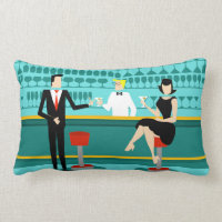 Retro Cocktail Lounge Lumbar Pillow