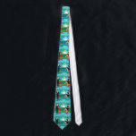 Retro Cocktail Lounge Tie<br><div class="desc">Every hour is happy hour with this Retro Cocktail Lounge Tie. The mid century modern design features a vibrant, 1960's style, minimalist, cartoon drawing of a classy, cocktail bar. Against the backdrop of an aqua wall, we can see rows of drink glasses. At least we can see the teal silhouettes...</div>
