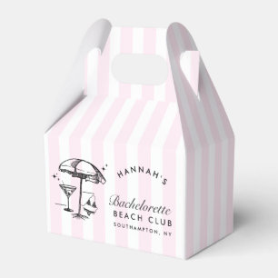 Retro Cocktail Modern Bachelorette Black & Pink Favour Box
