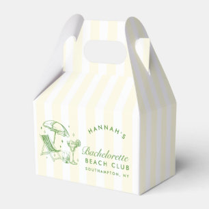 Retro Cocktail Modern Bachelorette Green & Yellow Favour Box