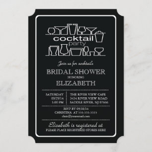Retro Cocktail Party Bridal shower Invitation