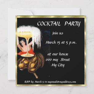 Retro Cocktail Party Invitation