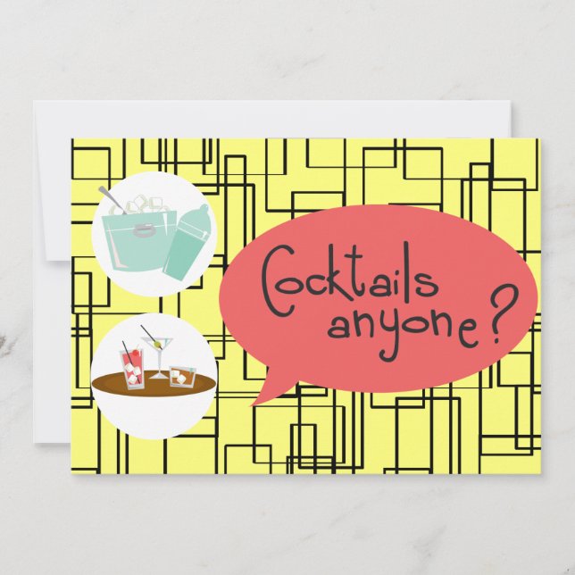 Retro Cocktail Party Invitations (Front)