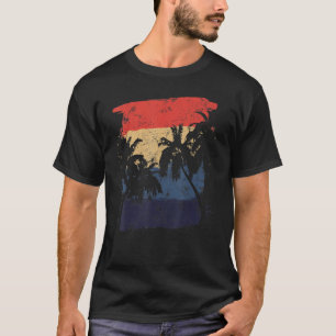 Retro Coconut Palm Tree Hawaiian Beach Vacation Be T-Shirt