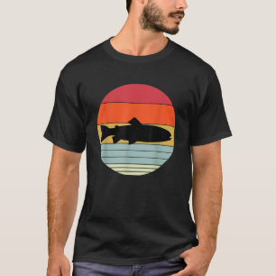Retro Cod Fisherman Silhouette Fishing Boat Fish T-Shirt