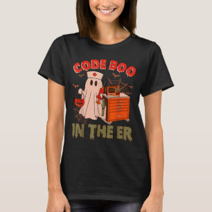 Retro Code Boo In The Er Icu Nurses Boo-jee Ghost  T-Shirt