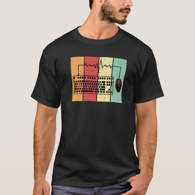 Retro Coding Programmers Computer Gaming PC Gamer  T-Shirt (Front)