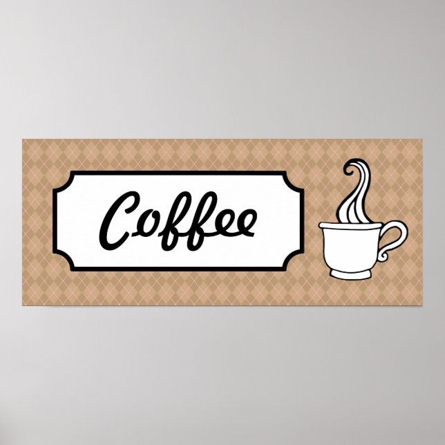 Retro Coffee Art Poster Print (Front)