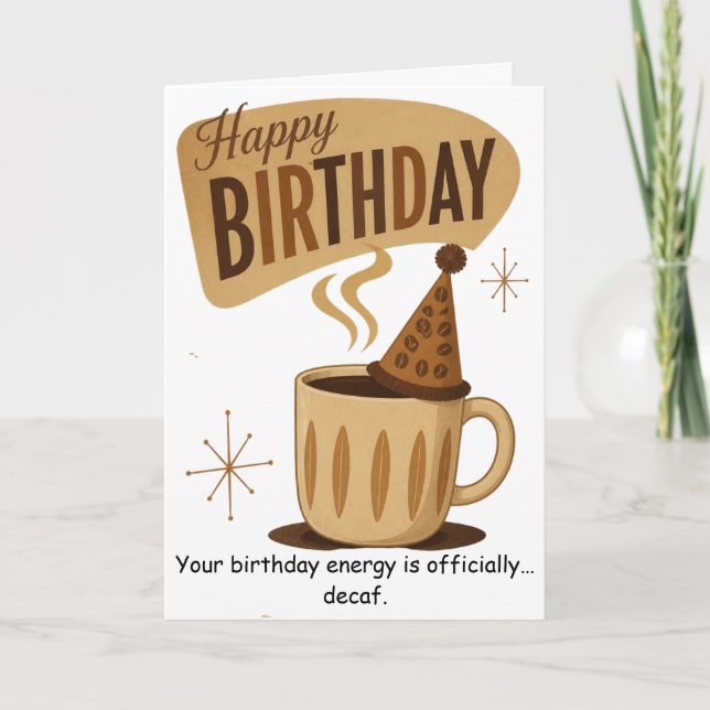 Retro Coffee Birthday Brewing Good Times Card (Front)