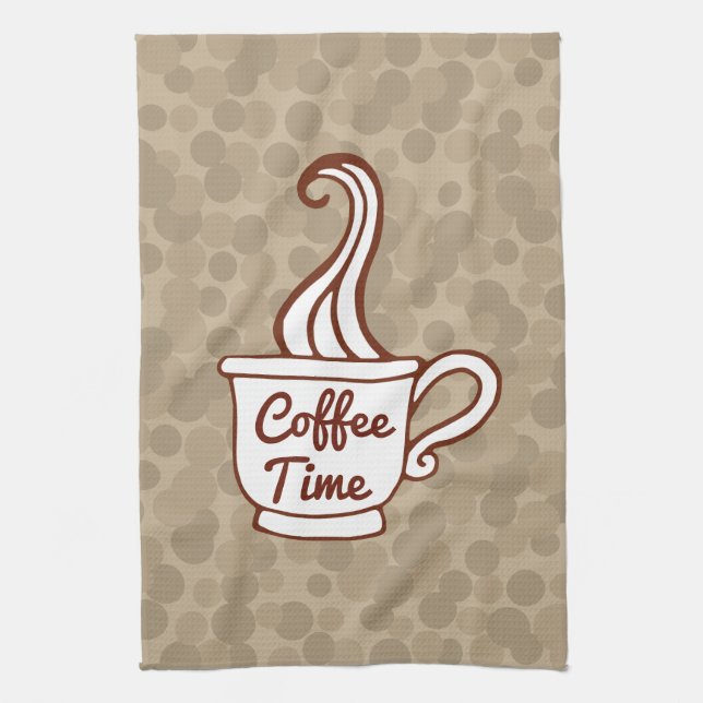 Retro Coffee Cup Diner Kitchen Towel Gift (Vertical)