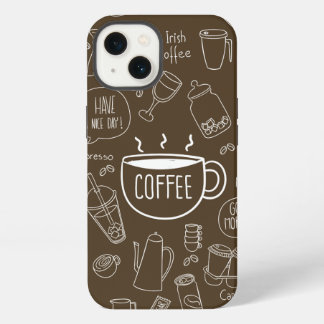 Retro Coffee Cup Pattern Mug – Perfect for Barista iPhone 13 Case