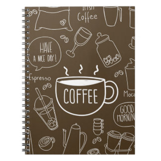 Retro Coffee Cup Pattern Mug – Perfect for Barista Notebook
