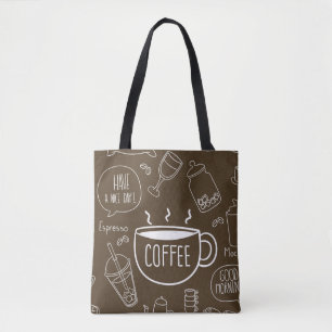Retro Coffee Cup Pattern – Perfect for Barista Tote Bag