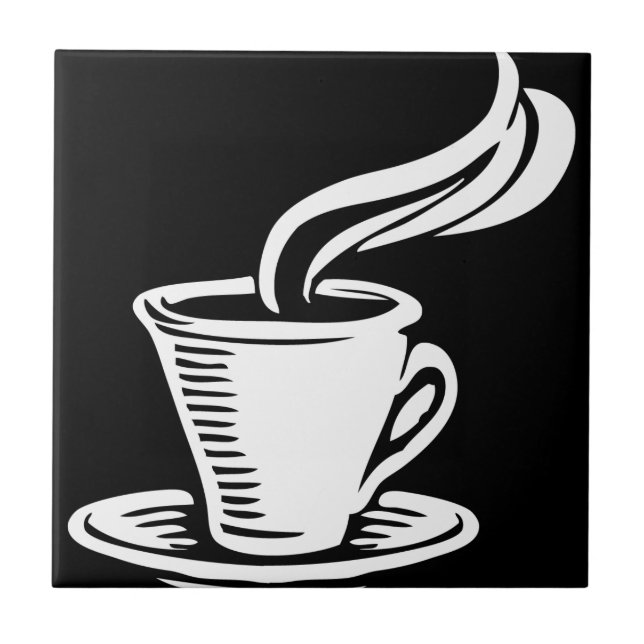 Retro Coffee Cup & Saucer Tile (Front)