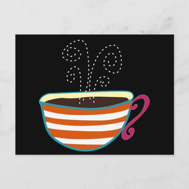 Retro Coffee Cup Tea Custom Postcard (Front)