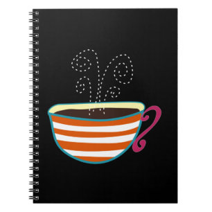 Retro Coffee Cup Tea Custom Spiral Notebook