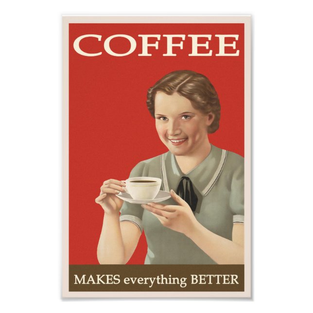 Retro Coffee Design Photo Print (Front)