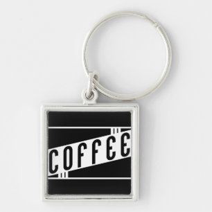 retro coffee key ring
