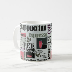 retro coffee kitchen pattern for espresso latte mug