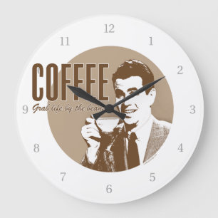 Retro Coffee Large Clock