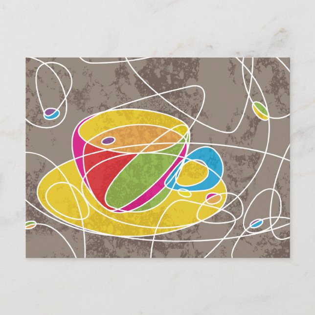 retro COFFEE line Postcard (Front)