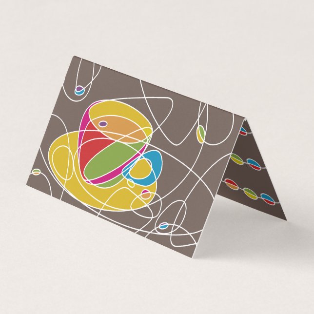 retro coffee lines folded loyalty stamp card (Front)