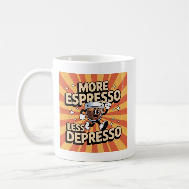 Retro Coffee Lover Design with Caffeine Vibes Mug (Left)