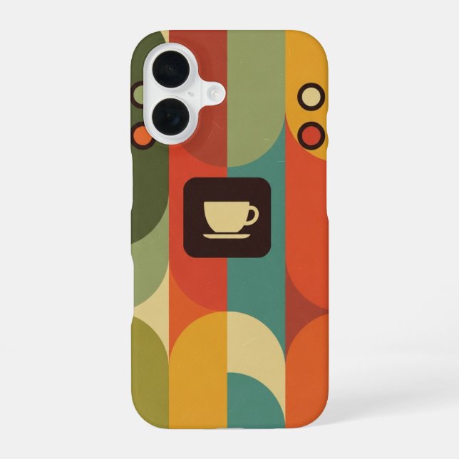 Retro Coffee Machine Panel iPhone 16 Case (Back)
