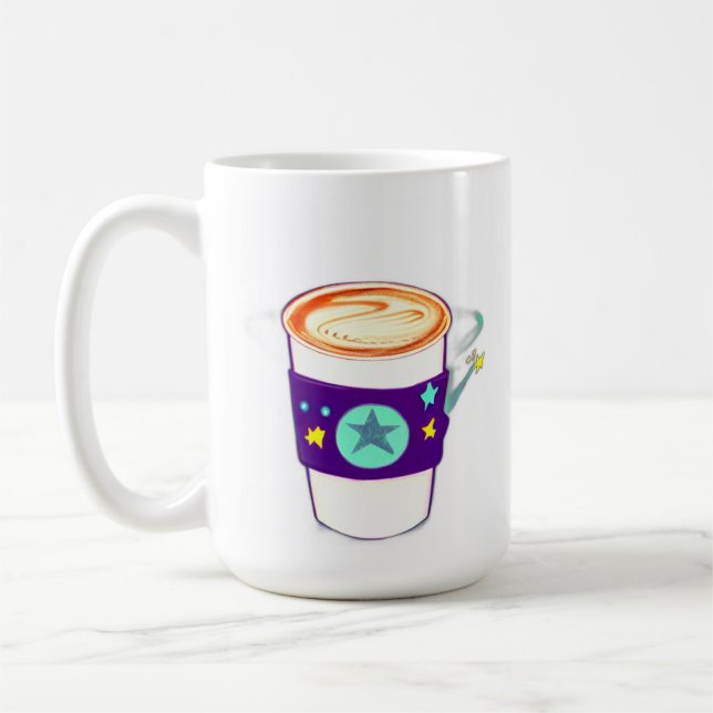 Retro Coffee Manifestation Tee  Mug (Left)
