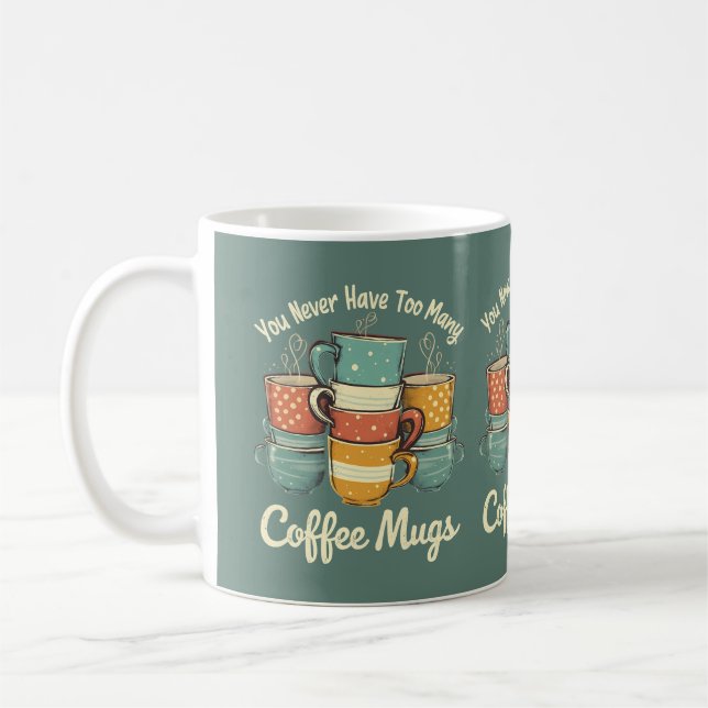 Retro Coffee Mug Stack Illustration (Left)
