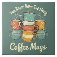 Retro Coffee Mug Stack Illustration