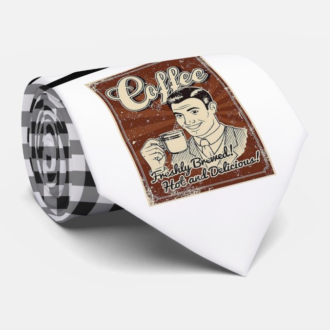 Retro Coffee Necktie (Rolled)