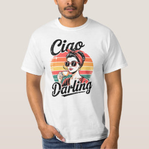 Retro Coffee Queen - Vintage Woman Sipping Coffee T-Shirt