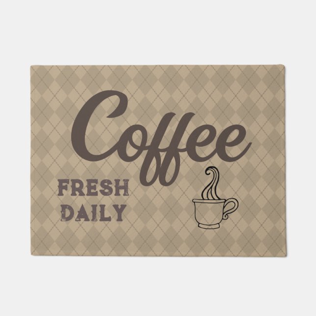 Retro Coffee Shop Doormat Rug (Front)
