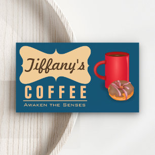 Retro Coffee Shop   Vintage Cafe   Coffeehouse Business Card