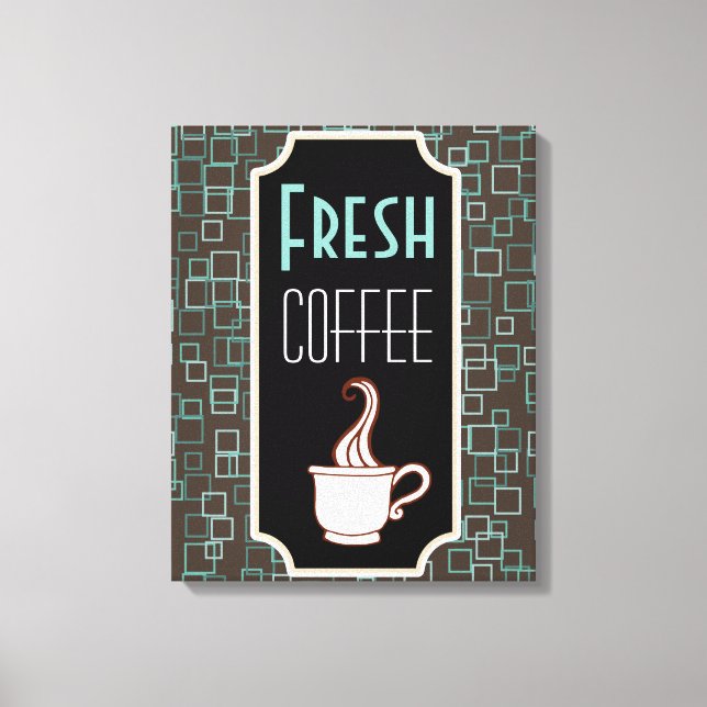 Retro Coffee Shop Wall Art Sign (Front)