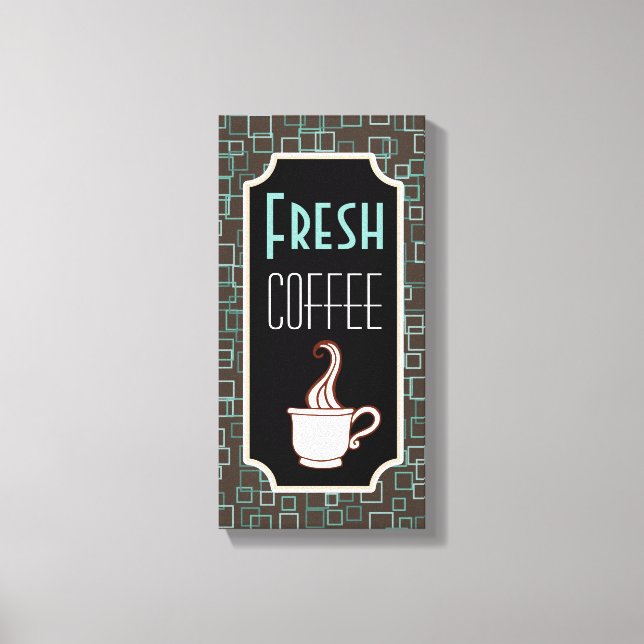 Retro Coffee Shop Wall Art Sign (Front)