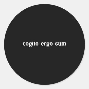 Retro Cogito Ergo Sum Metaphysics Humanism Ethics  Classic Round Sticker
