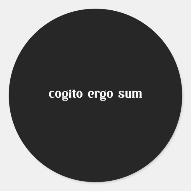Retro Cogito Ergo Sum Metaphysics Humanism Ethics  Classic Round Sticker (Front)