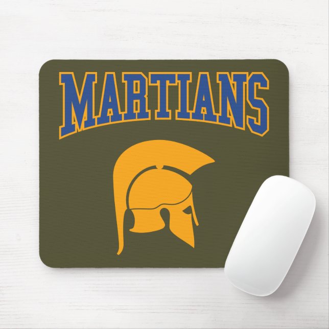 Retro College Blue Orange Martians Sport Mouse Pad (With Mouse)